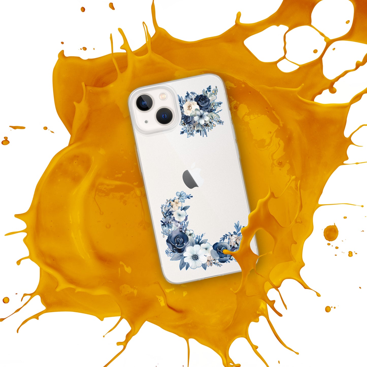 Zoe's Blue Floral Clear Case for iPhone®