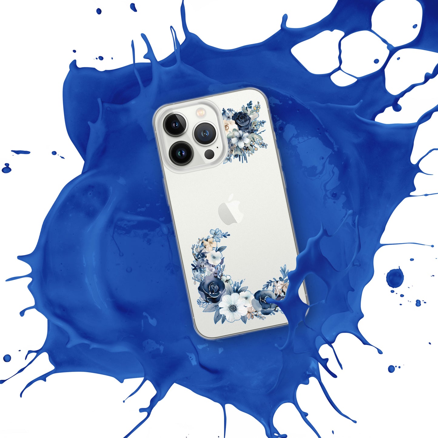 Zoe's Blue Floral Clear Case for iPhone®