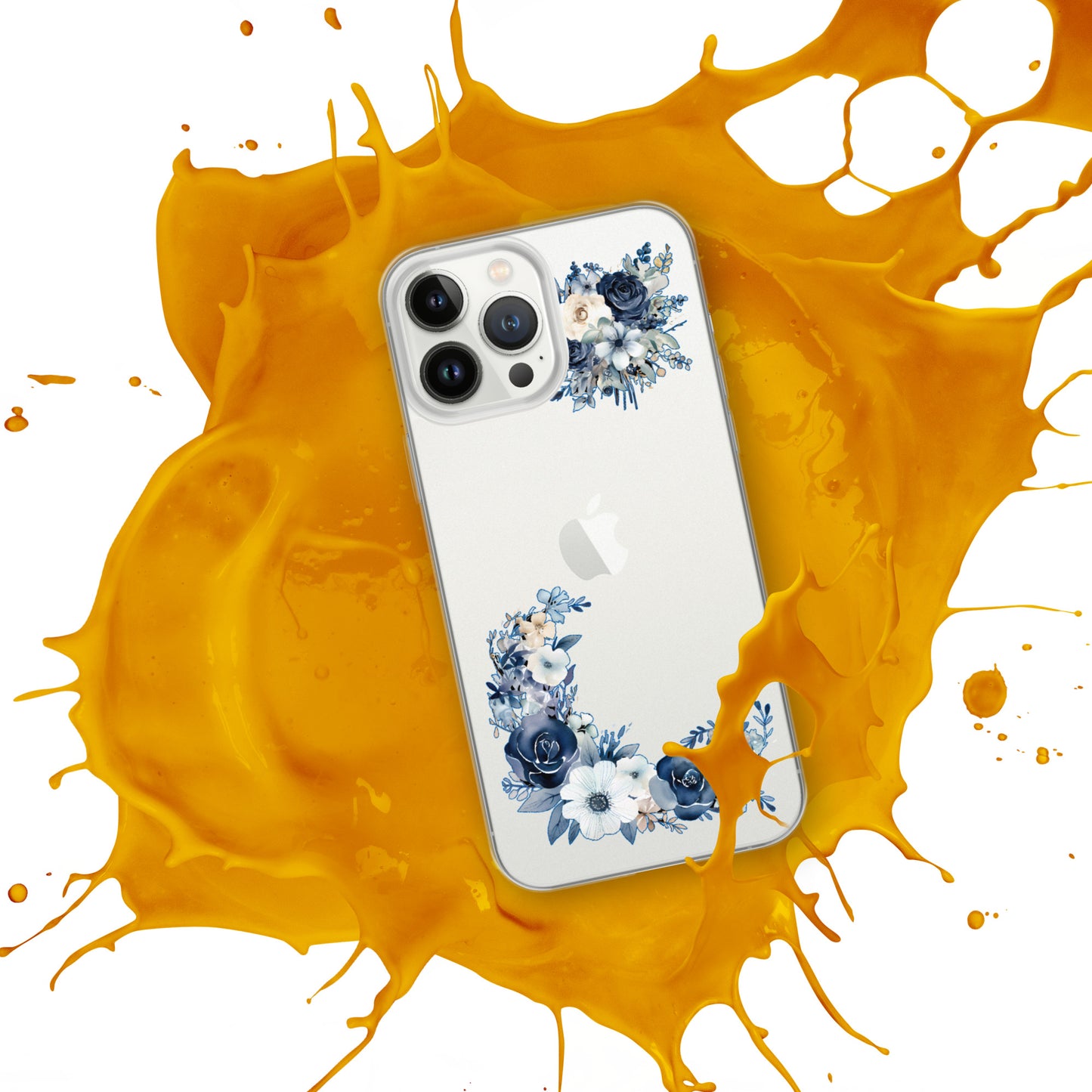 Zoe's Blue Floral Clear Case for iPhone®