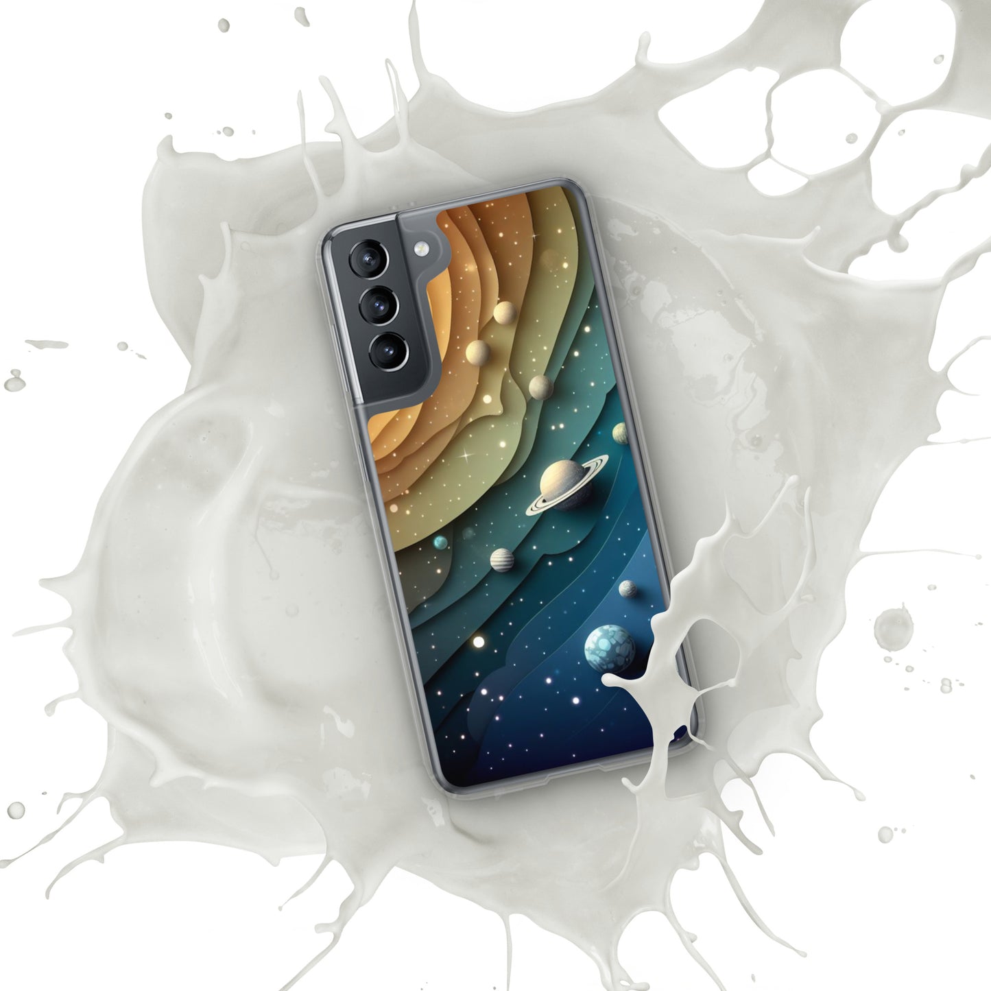 Paper Planets Clear Case for Samsung®