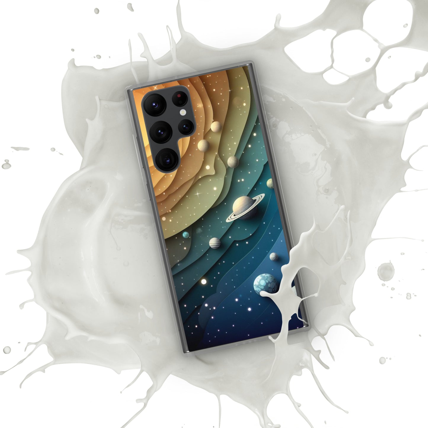 Paper Planets Clear Case for Samsung®