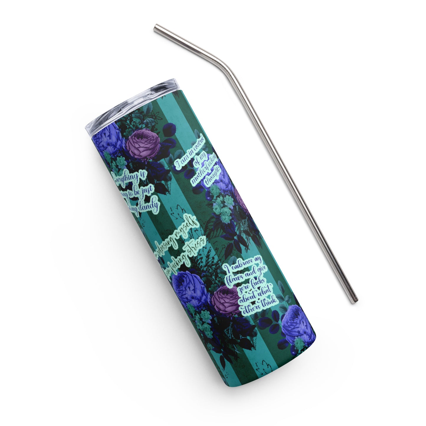 Sweary Affirmations Teal Stainless steel tumbler