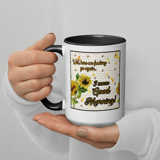 Sunflower Good Morning Mug with Color Inside