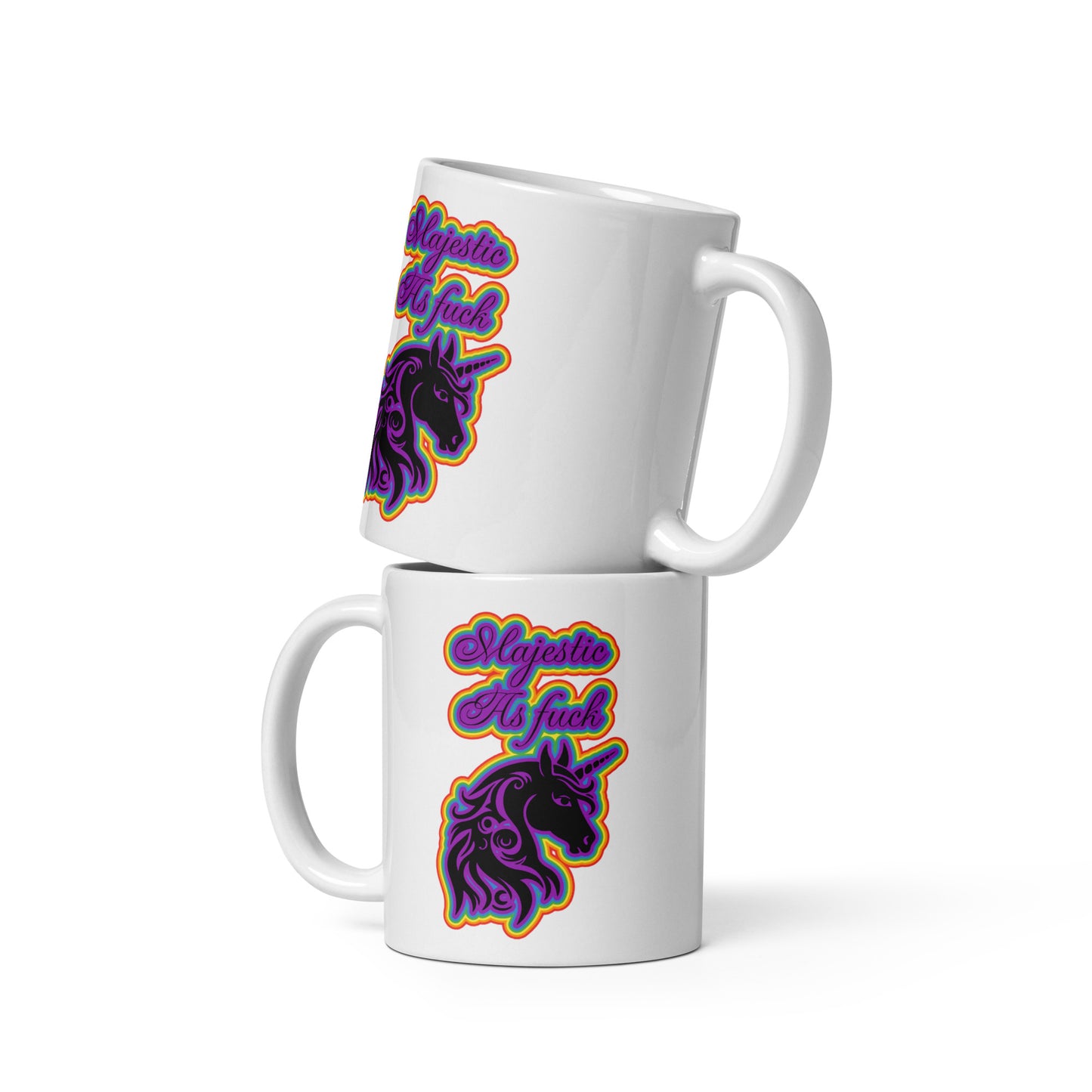 Majestic as Fuck White glossy mug