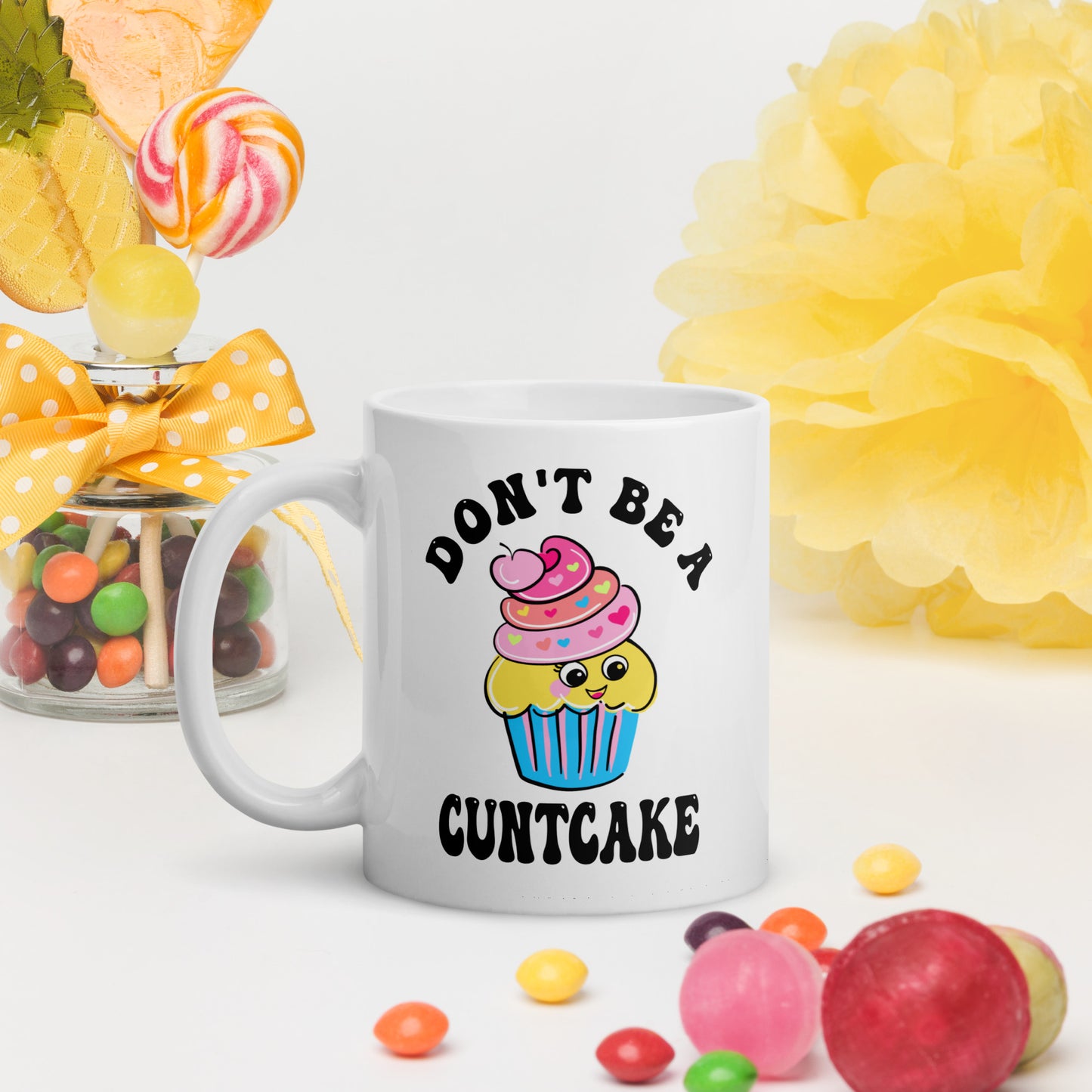 Cuntcake White glossy mug