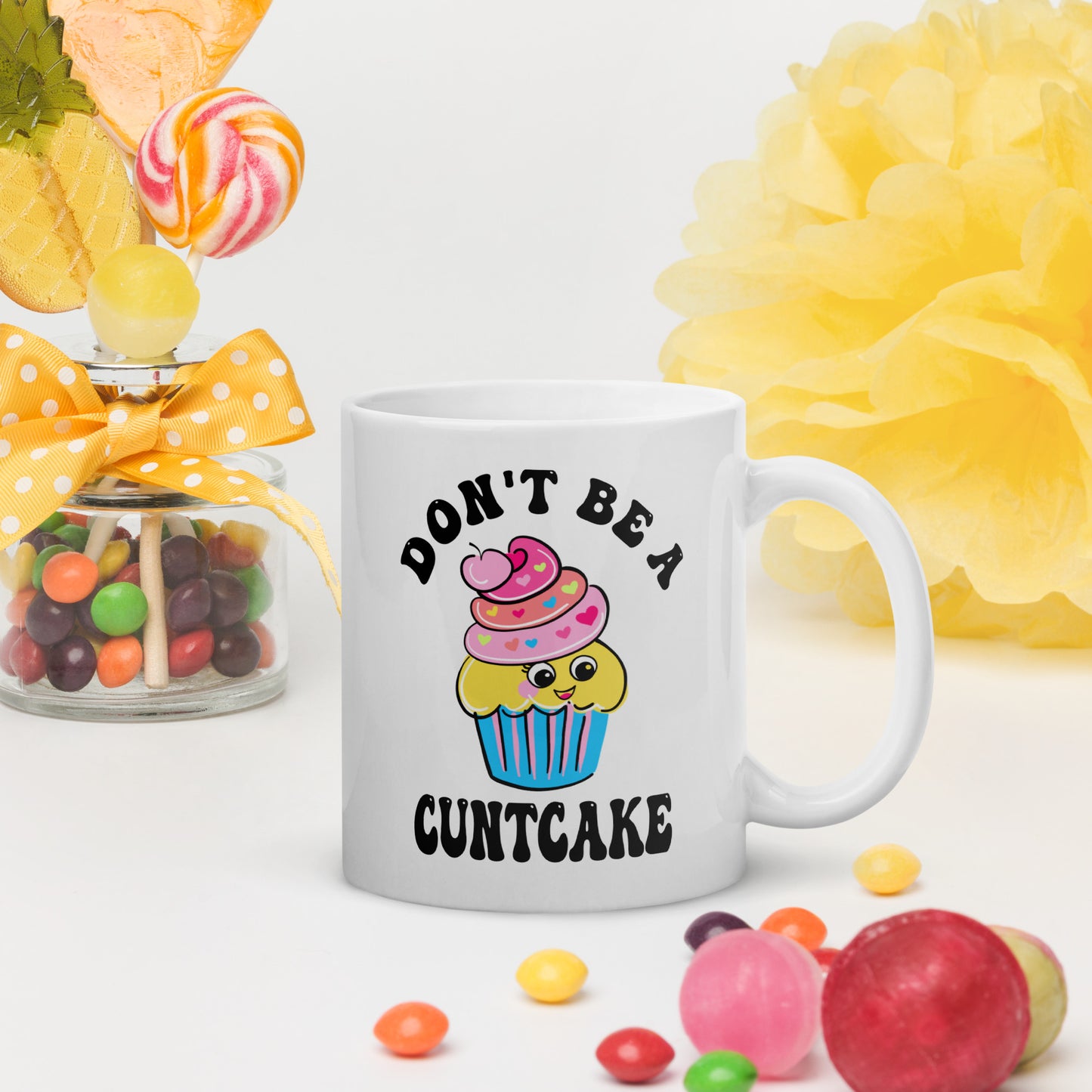 Cuntcake White glossy mug