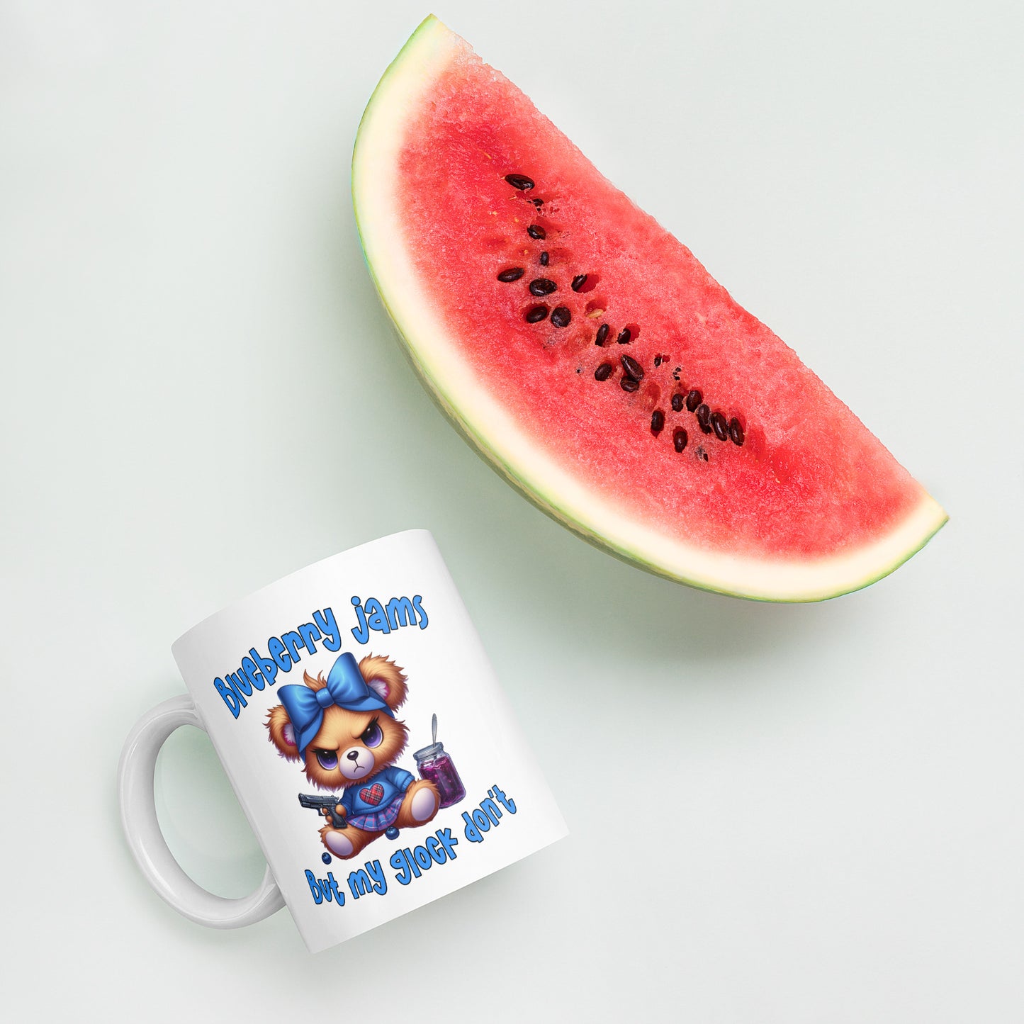 Blueberry Jams White glossy mug