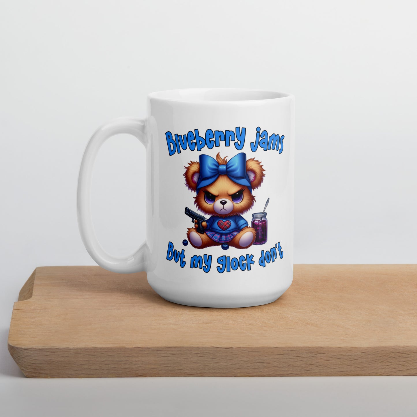 Blueberry Jams White glossy mug