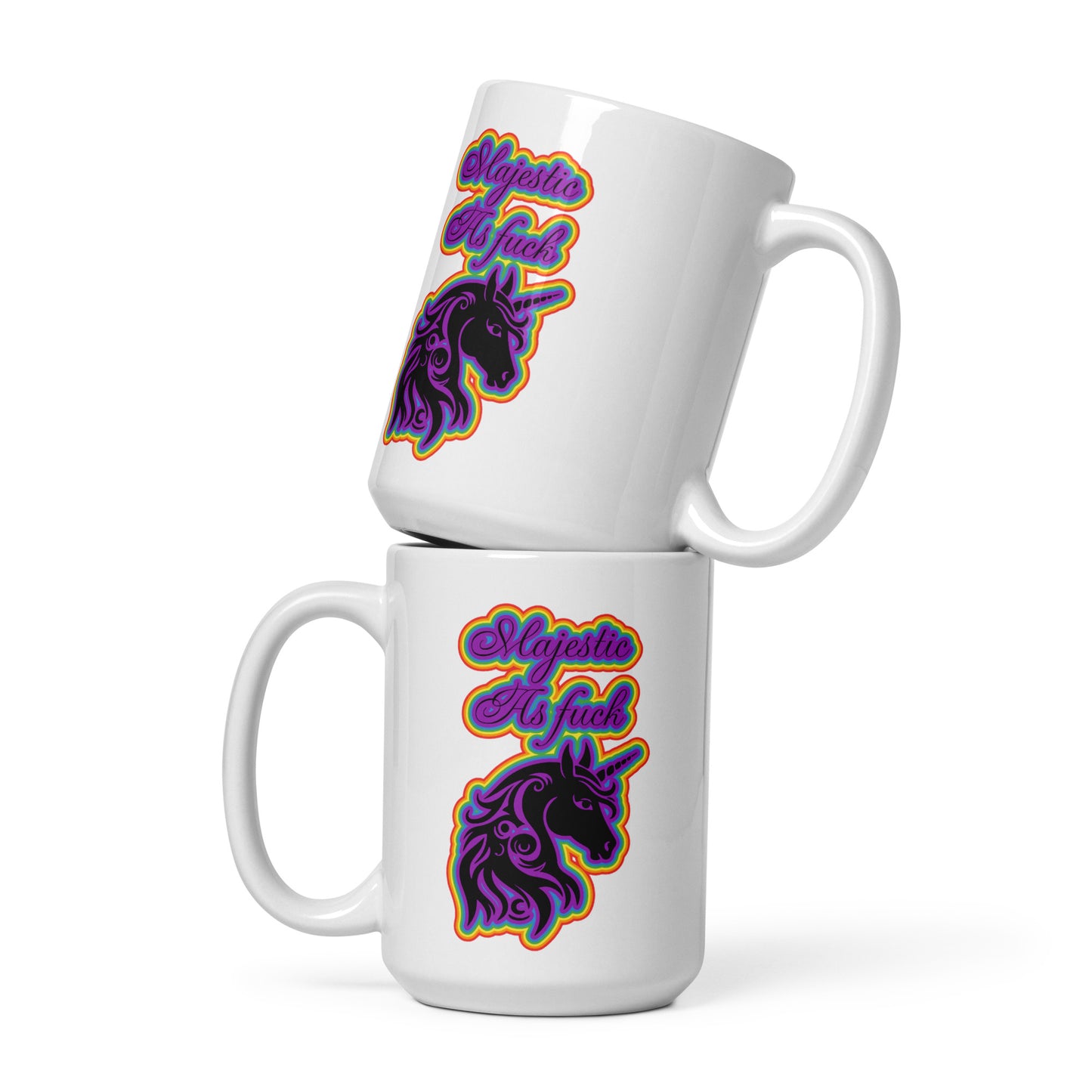 Majestic as Fuck White glossy mug