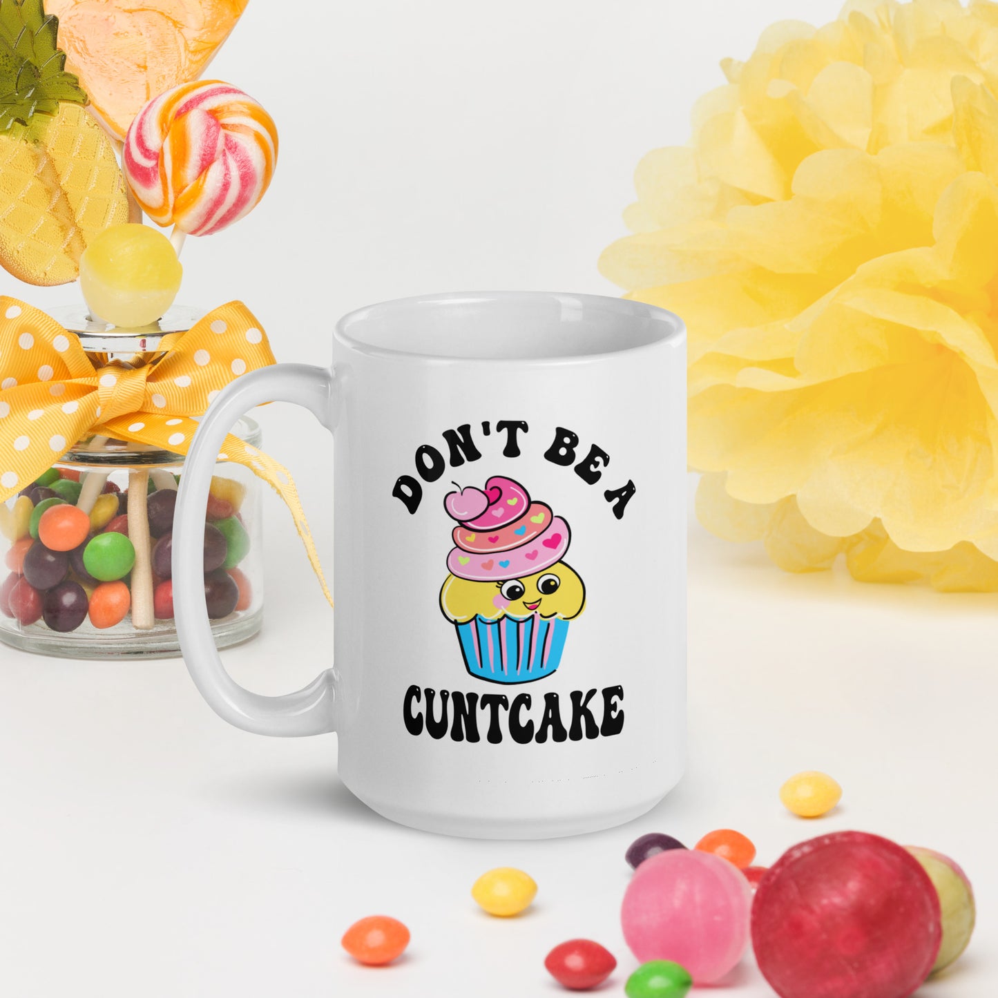 Cuntcake White glossy mug