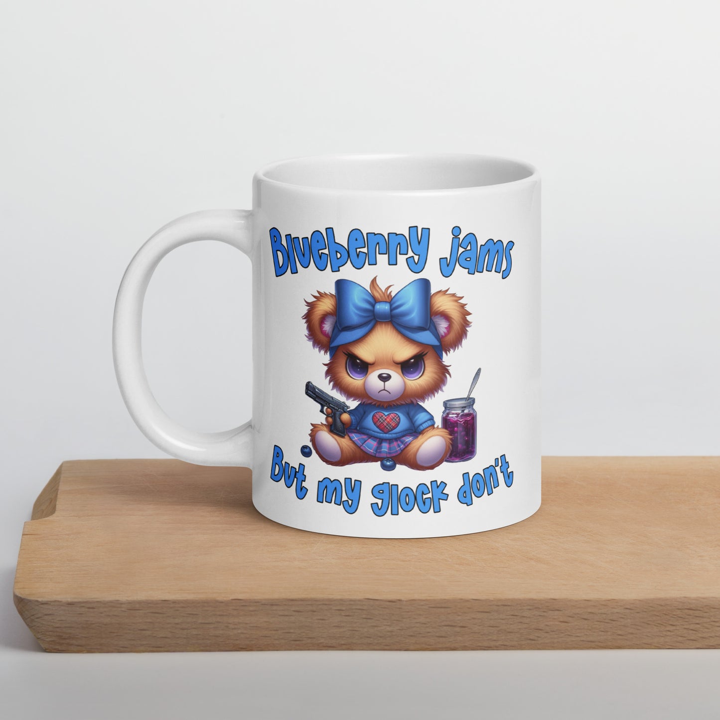 Blueberry Jams White glossy mug