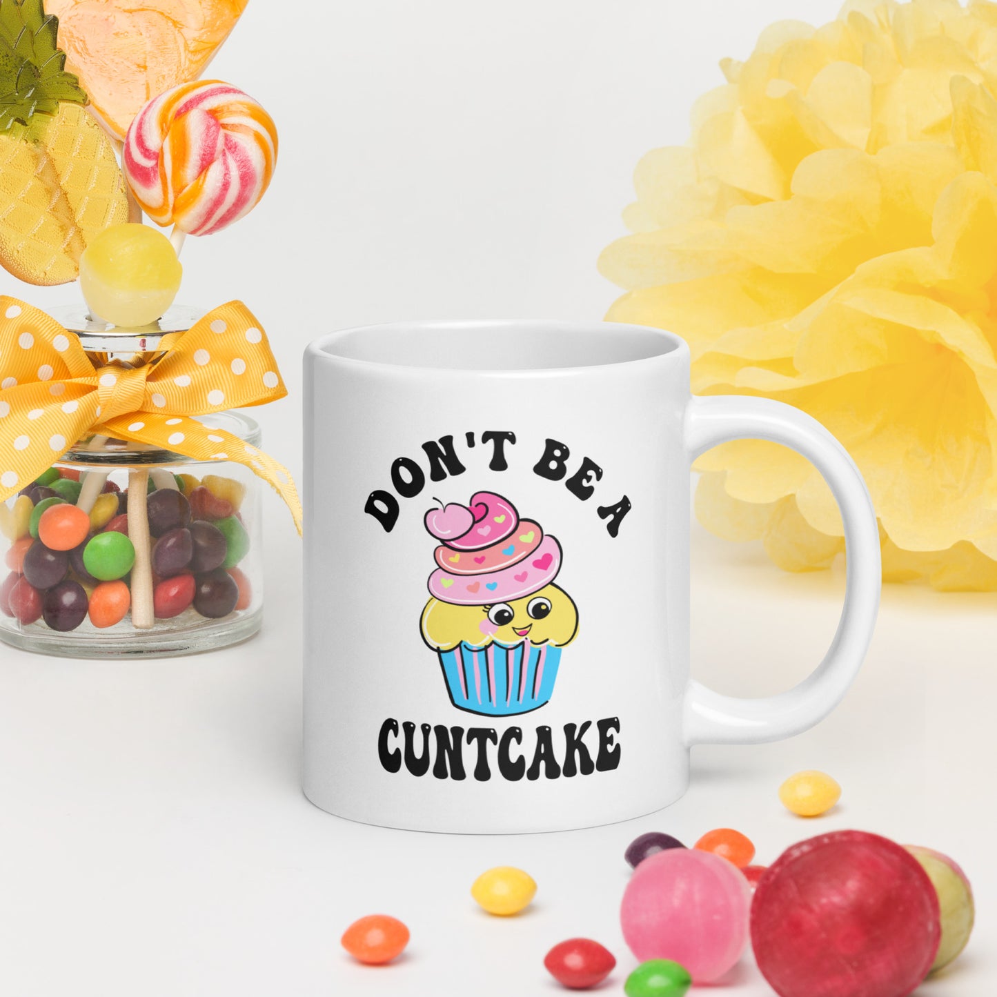 Cuntcake White glossy mug